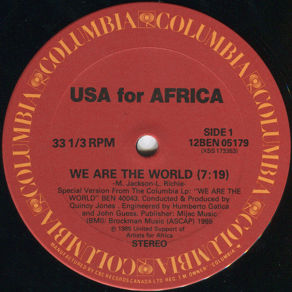 USA For Africa – We Are The World - 1985 VinylPursuit.com