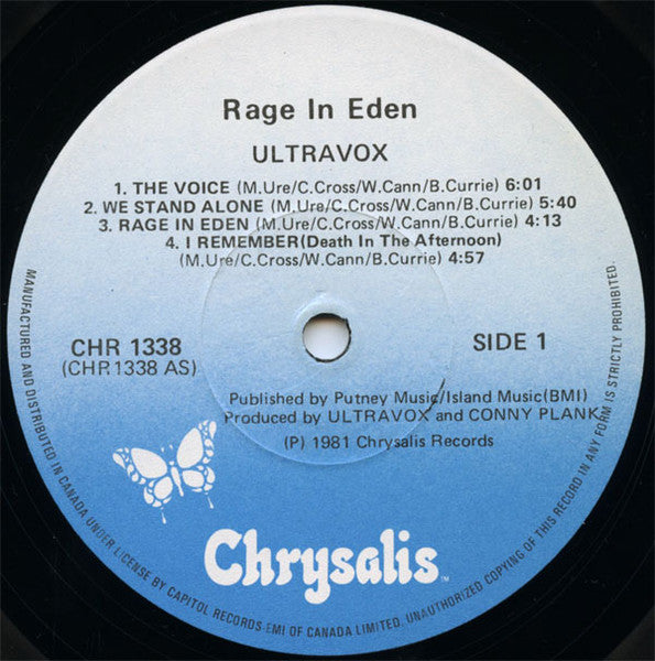 Ultravox – Rage In Eden VinylPursuit.com