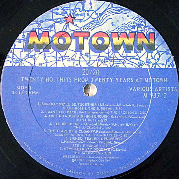 20/20 Twenty No.1 Hits From Twenty Years At Motown - 1980 Original!
