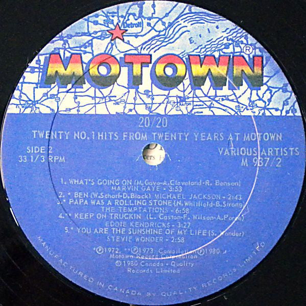 20/20 Twenty No.1 Hits From Twenty Years At Motown - 1980 Original!