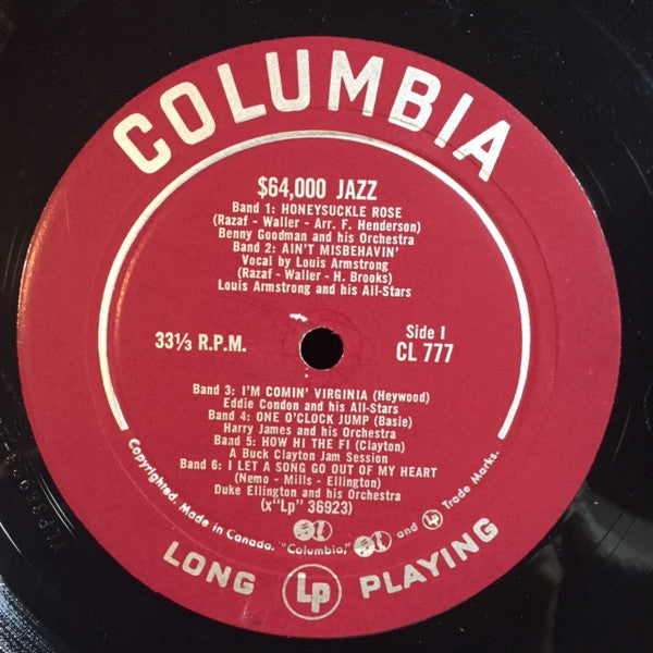 Various – $64,000 Jazz - Mono Pressing, Bargain!