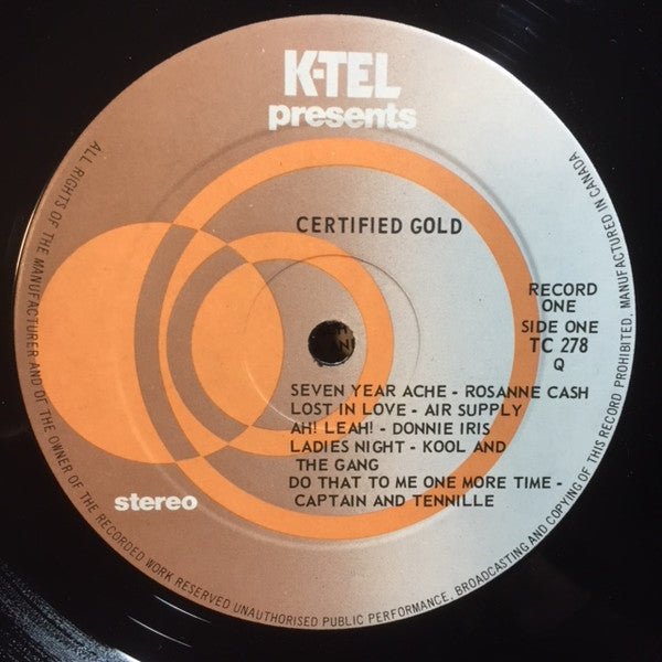 Various – Certified Gold - 1981 Compilation, Double Album - Vinyl Pursuit Inc