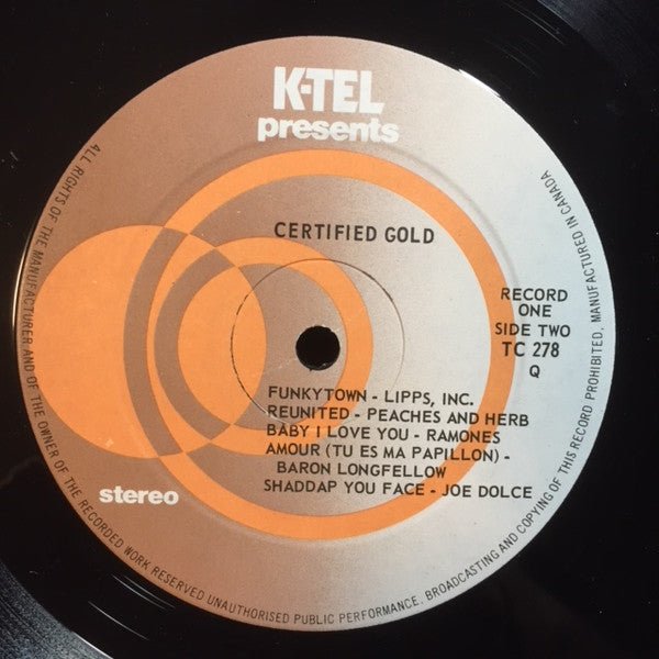 Various – Certified Gold - 1981 Compilation, Double Album - Vinyl Pursuit Inc