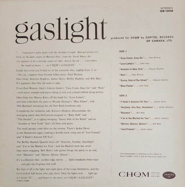 Gaslight - Jazz Compiliation - Vinyl Pursuit Inc
