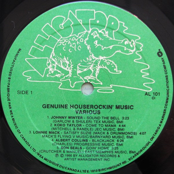 Various – Genuine Houserockin' Music - 1986 Original