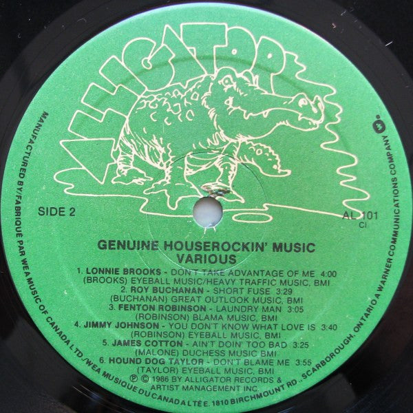 Various – Genuine Houserockin' Music - 1986 Original