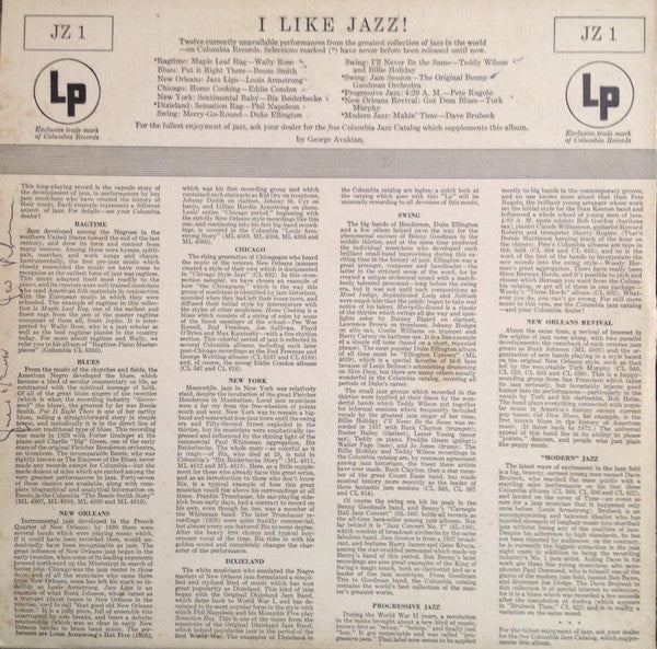 Various – I Like Jazz! - 1955 Original Complilation