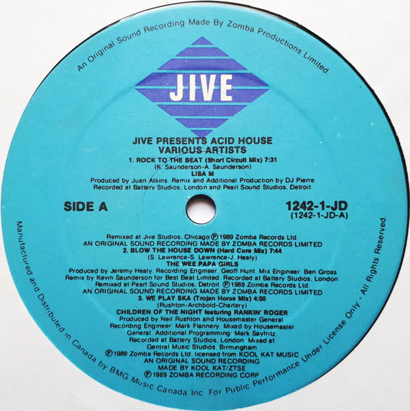 Various – Jive Presents Acid House -  1989 Original Pressing