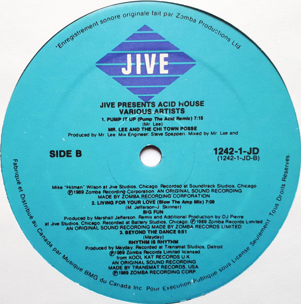 Various – Jive Presents Acid House -  1989 Original Pressing