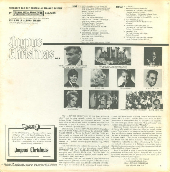 Various – Joyous Christmas, Vol. 4 US Pressing VinylPursuit.com
