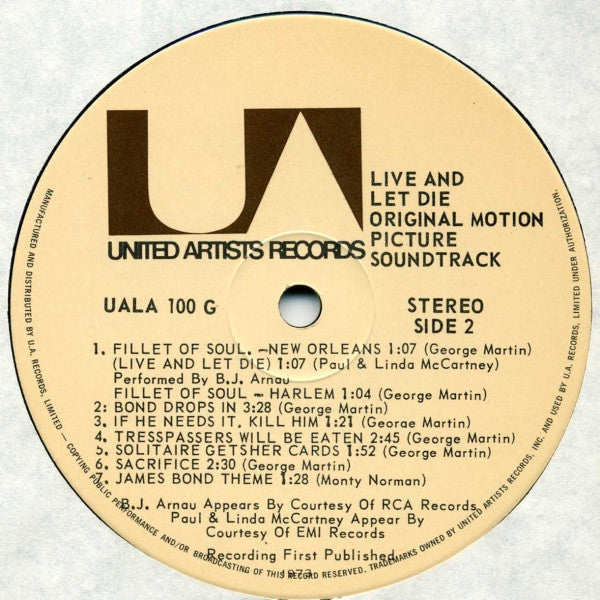 Various – Live And Let Die (Original Motion Picture Soundtrack) VinylPursuit.com