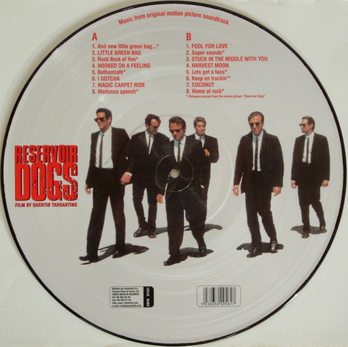 Reservoir Dogs - Motion Picture Soundtrack - PICTURE DISC!