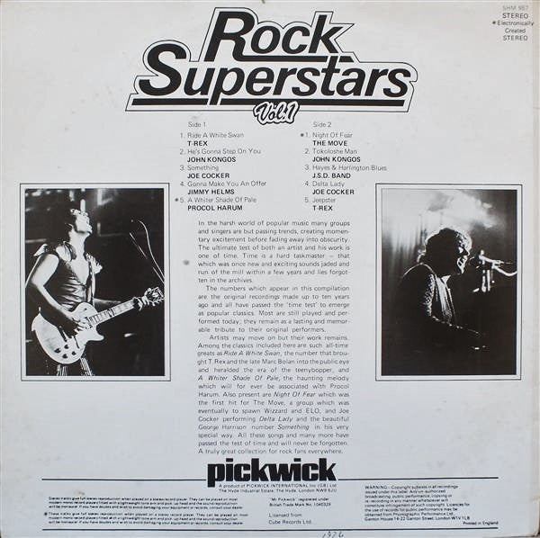 Rock Superstars Vol.1 - 1974 UK Original Pressing