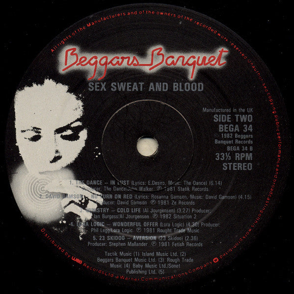 Sex Sweat & Blood (The New Dancability) - 1982 UK Original - Vinyl Pursuit Inc 