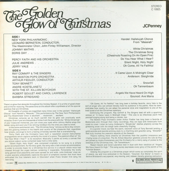 Various – The Golden Glow Of Christmas US Pressing