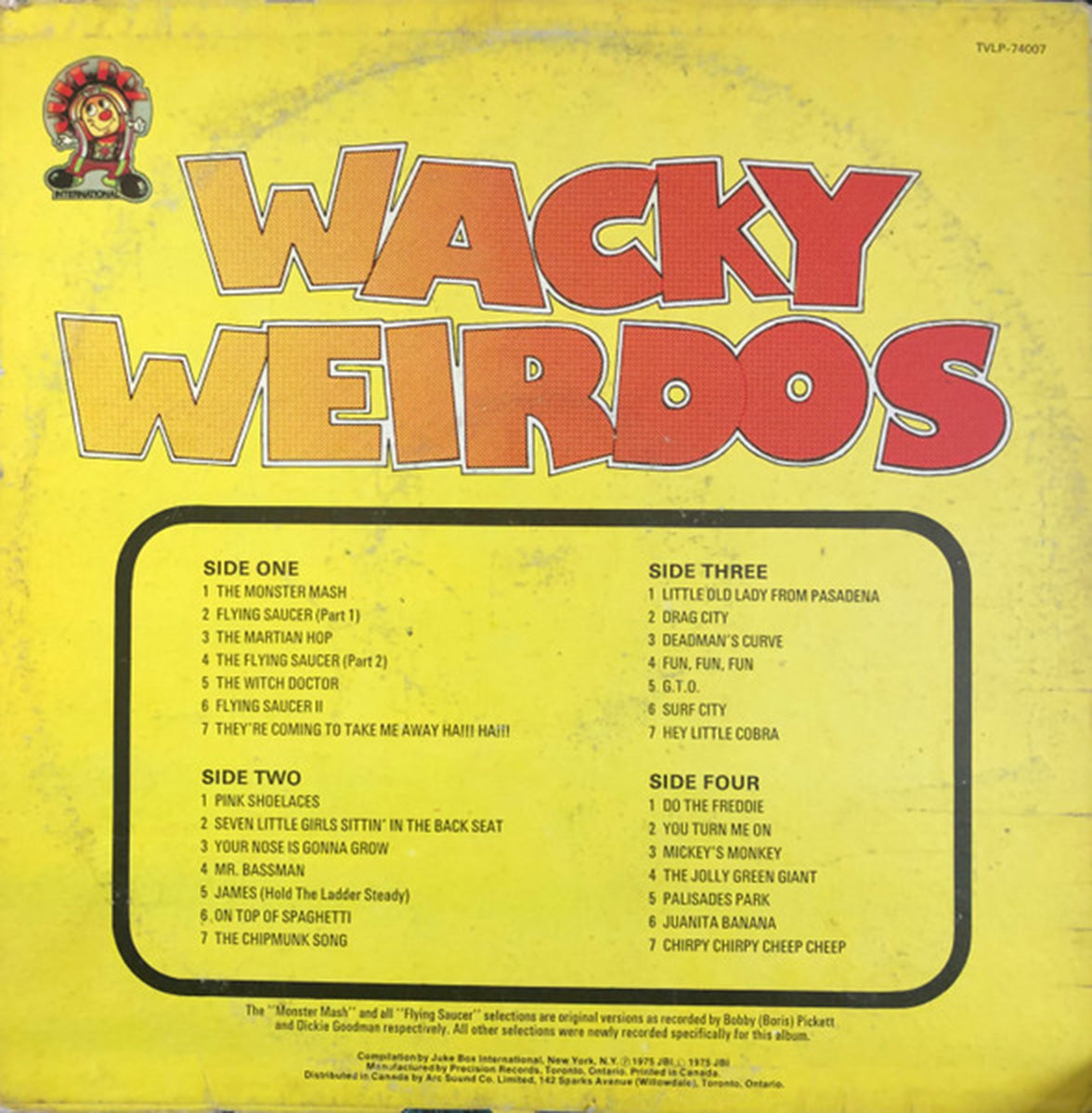 Wacky Weirdos - 1975 Vinyl Pursuit Inc