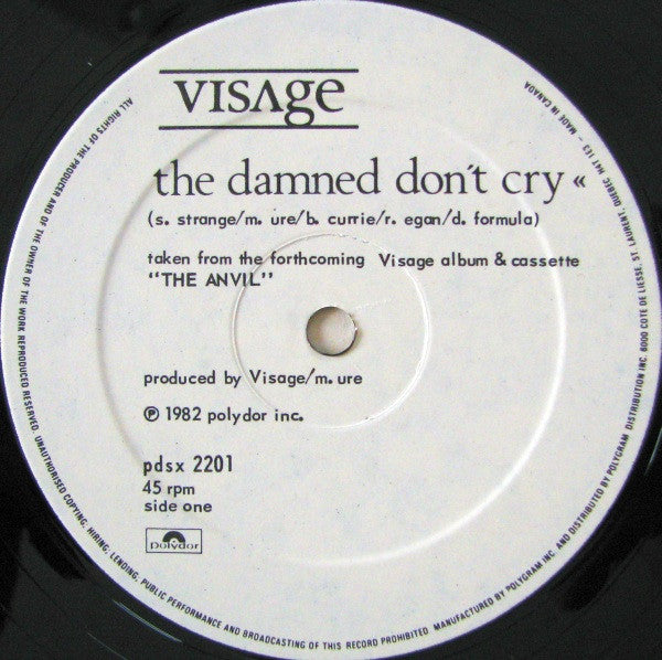 Visage – The Damned Don't Cry - 1982 Limited Edition