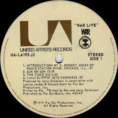 War – War Live VinylPursuit.com