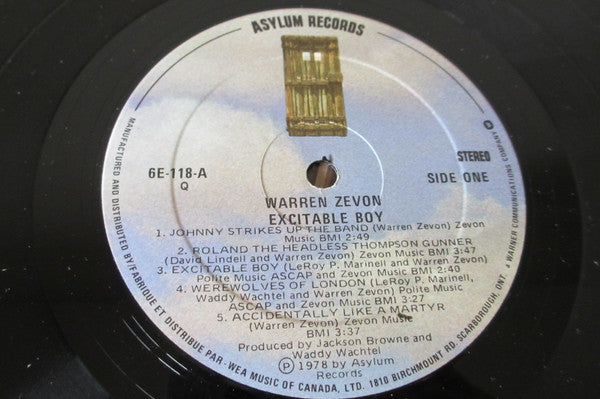 Warren Zevon – Excitable Boy – Vinyl Pursuit Inc