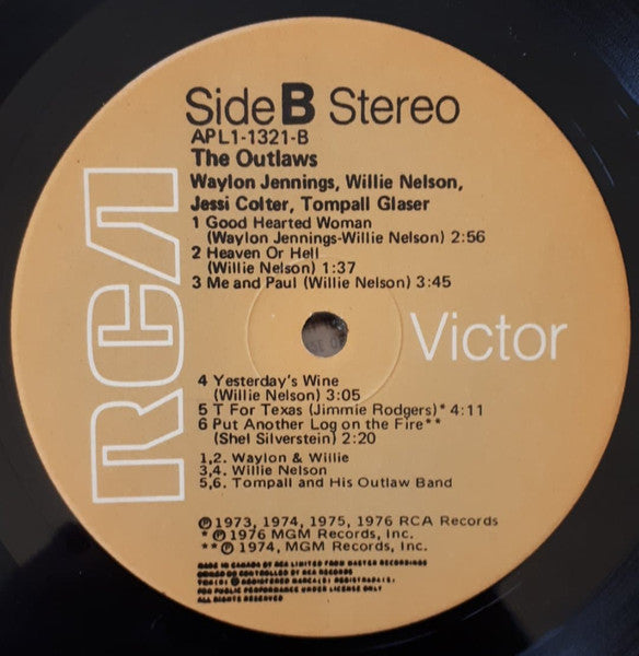 Waylon Jennings, Willie Nelson, Jessi Colter, Tompall Glaser VinylPursuit.com