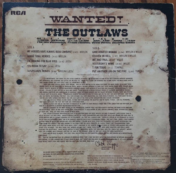 Waylon Jennings, Willie Nelson, Jessi Colter, Tompall Glaser - 1976 Original! VinylPursuit.com