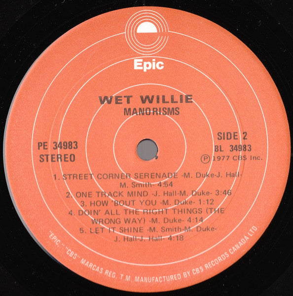 Wet Willie – Manorisms - 1977