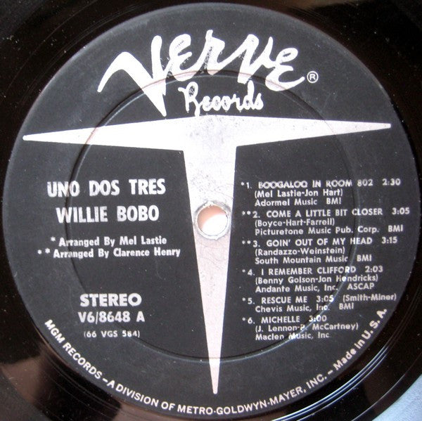 Willie Bobo – Uno Dos Tres 1, 2, 3 - 1966 US Original Verve Pressing, Rare