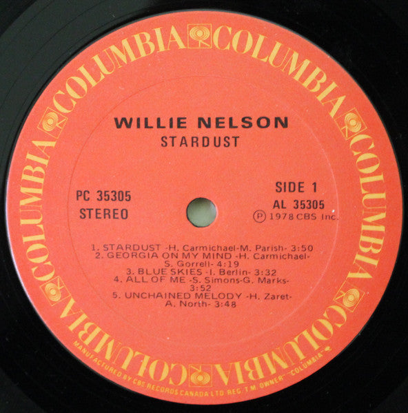 Willie Nelson – Stardust - 1978 Pressing VinylPursuit.com