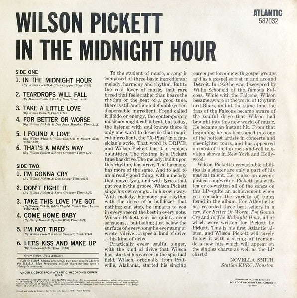 Wilson Pickett – In The Midnight Hour - UK MONO Pressing