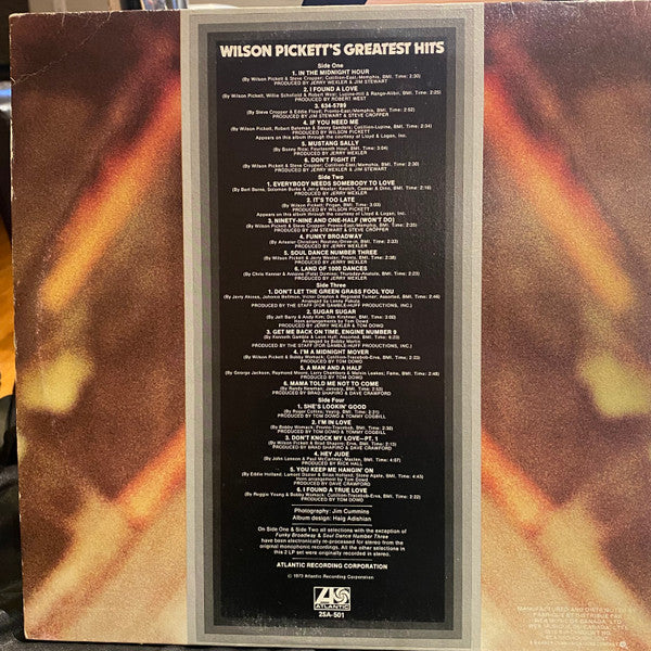 Wilson Pickett – Wilson Pickett's Greatest Hits - 1973 Original Double Album!