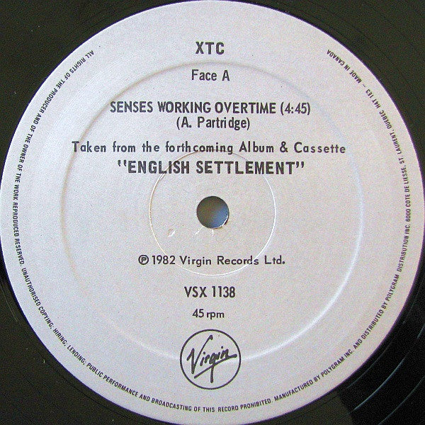 XTC – Senses Working Overtime