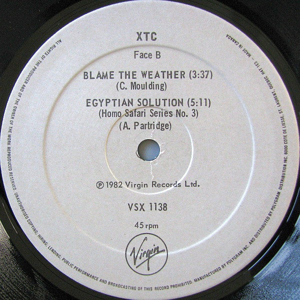 XTC – Senses Working Overtime - 1982 Limited Edition VinylPursuit.com