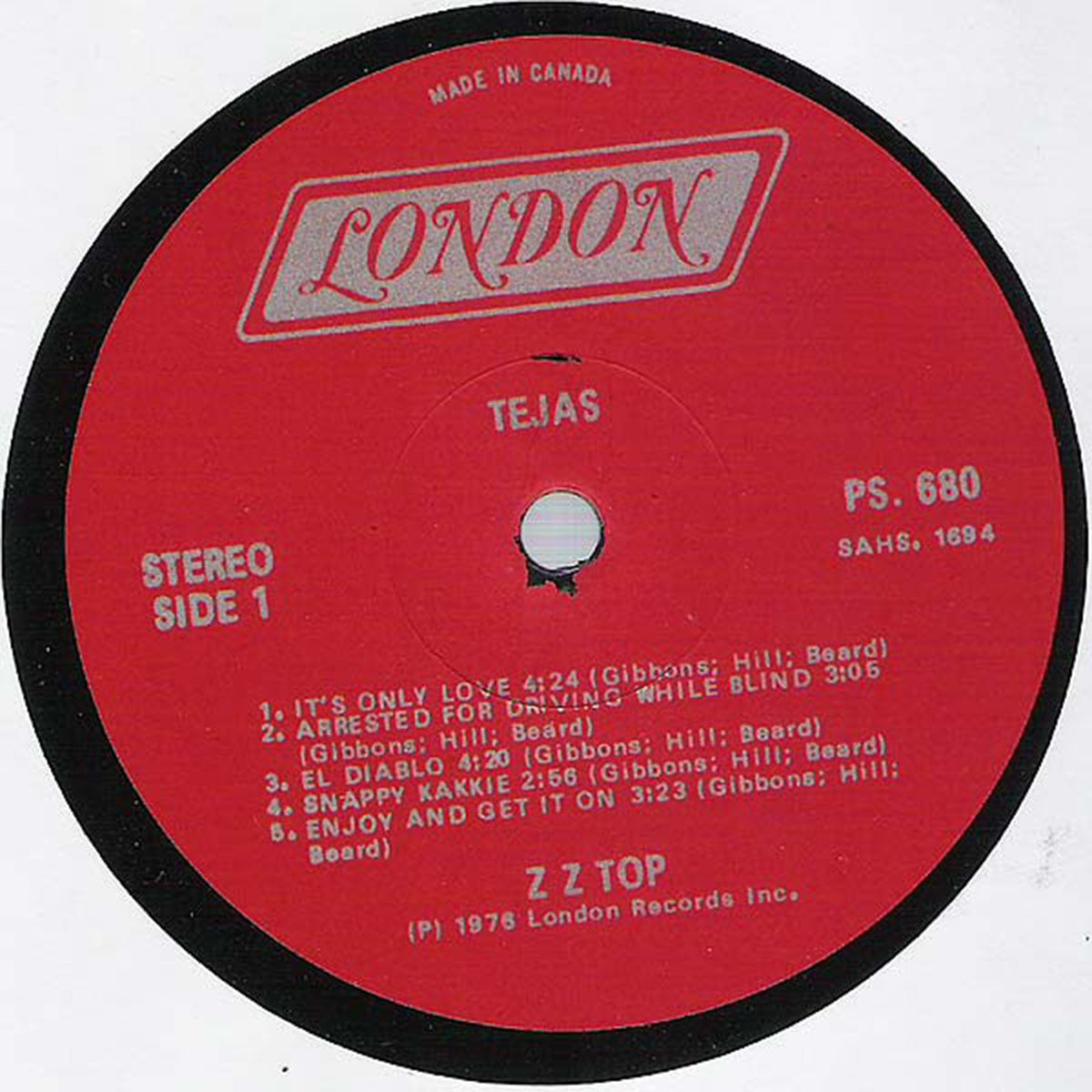 DAILY DEAL! ZZ Top – Tejas - Trifold Cover! 1976 Pressing!