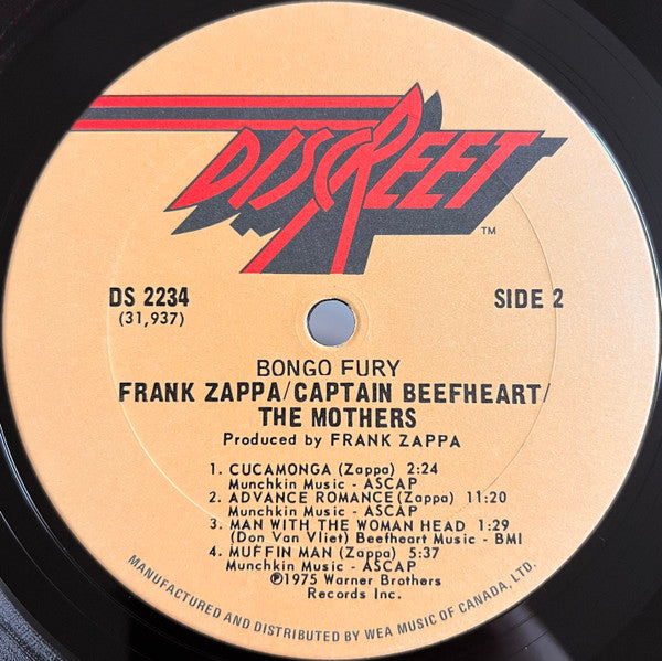 Zappa / Beefheart / Mothers – Bongo Fury