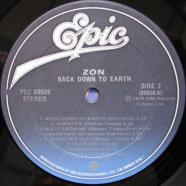 Zon – Back Down To Earth VinylPursuit.com