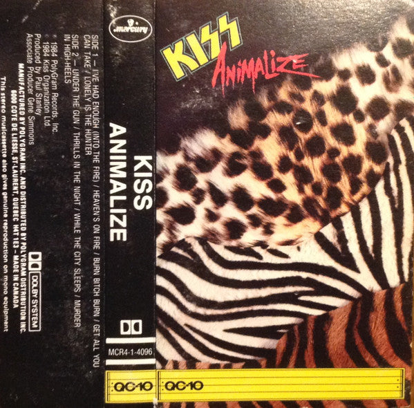 Kiss – Animalize -  1984 Cassette