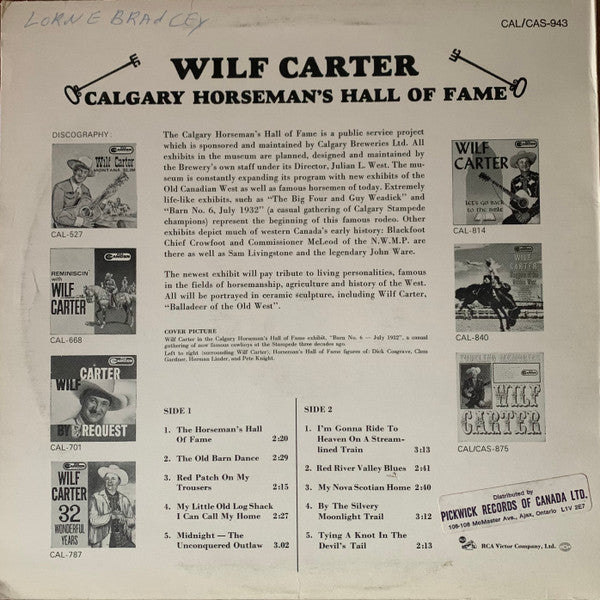 Wilf Carter – Calgary Horseman's Hall Of Fame - Early Pressing in Shrinkwrap! VinylPursuit.com