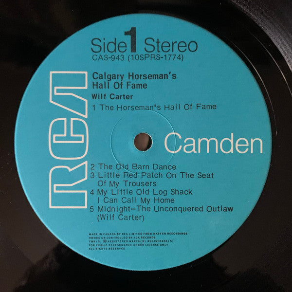 Wilf Carter – Calgary Horseman's Hall Of Fame - Early Pressing in Shrinkwrap! VinylPursuit.com