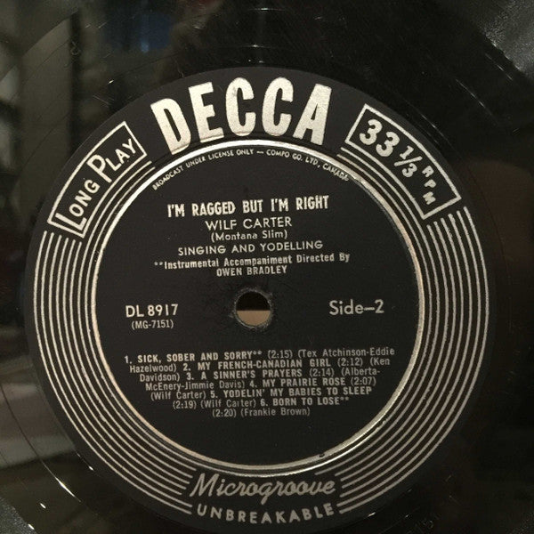 Wilf Carter – I'm Ragged But I'm Right - 1959 Original! VinylPursuit.com