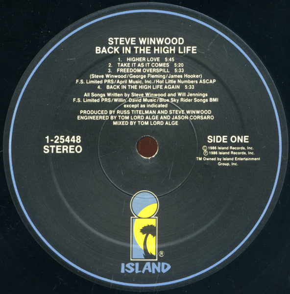 Steve Winwood – Back In The High Life - 1986