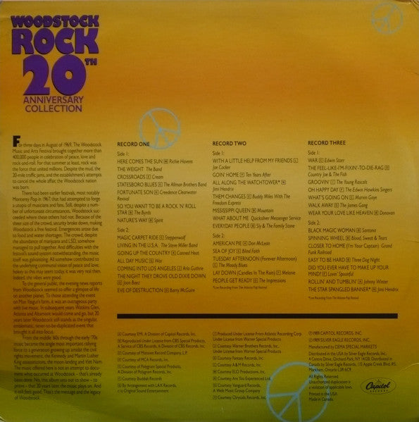 Woodstock Rock - 20th Anniversary Collection - 1989 Original (1 Disc Missing) VinylPursuit.com