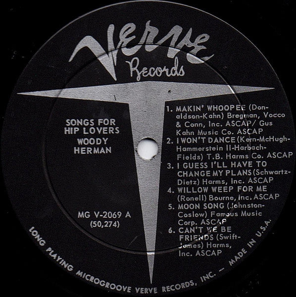 Woody Herman – Songs For Hip Lovers - 1957 MONO US Pressing