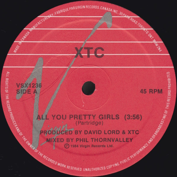 XTC – All You Pretty Girls - 1984 Original - Vinyl Pursuit Inc