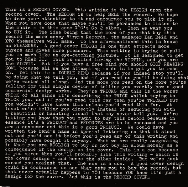 XTC – Go 2 - 1978 Original Vinyl Pursuit Inc