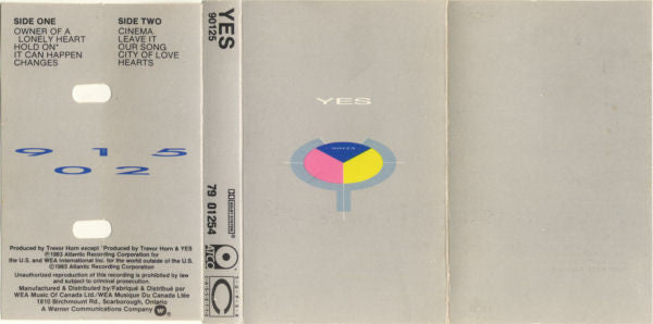 Yes – 90125 - 1983 Original Cassette VinylPursuit.com
