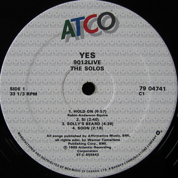 Yes – 9012 Live - The Solos - 1985 VinylPursuit.com