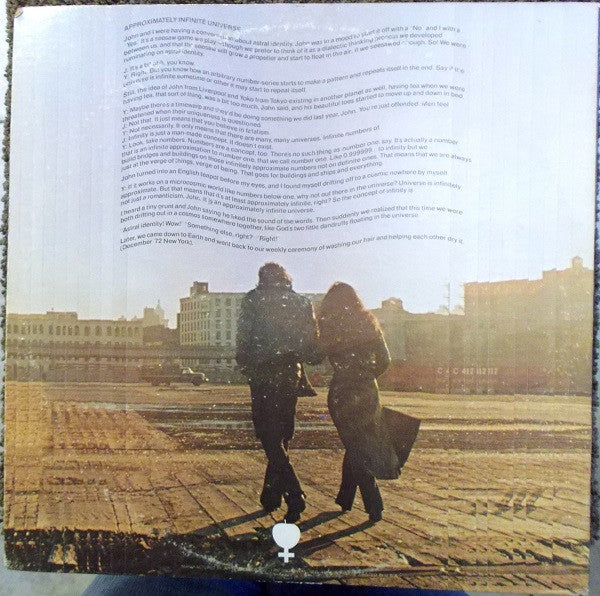 Yoko Ono With The Plastic Ono Band And Elephants Memory – Approximately Infinite Universe - 1973 US Original