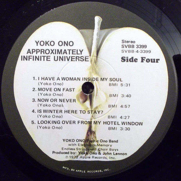 Yoko Ono With The Plastic Ono Band And Elephants Memory – Approximately Infinite Universe - 1973 US Original