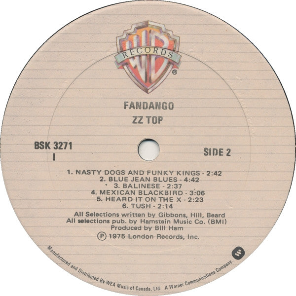 ZZ Top ‎– Fandango! - 1979 Pressing! VinylPursuit.com