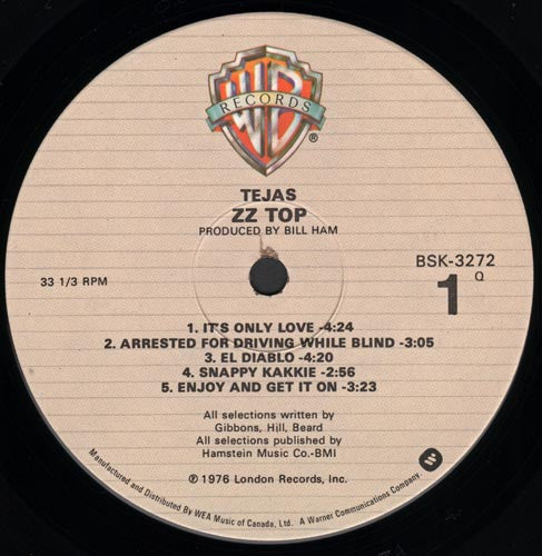 ZZ Top – Tejas - Trifold, Near Mint! VinylPursuit.com